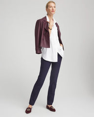 Chico's Shadow Stripe Brigitte™ Slim Pull-On Pants PASSPORT BLUE