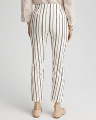 Chico's Brigitte™ Slub Striped Cropped Pants ECRU
