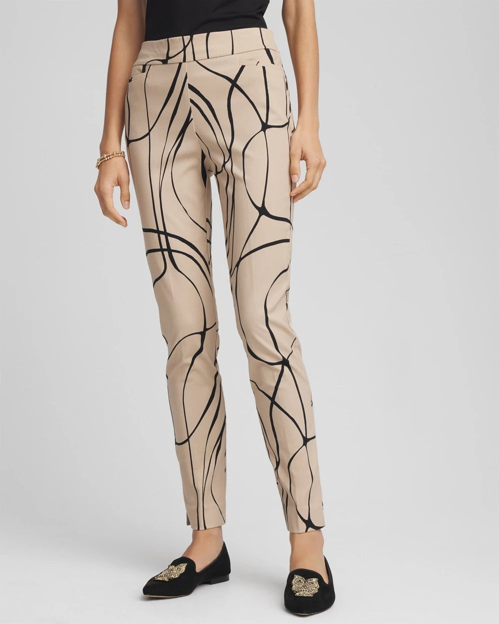 Chico's Brigitte™ Golden Leaf  Slim Ankle Pants CHAMPAGNE FIZZ