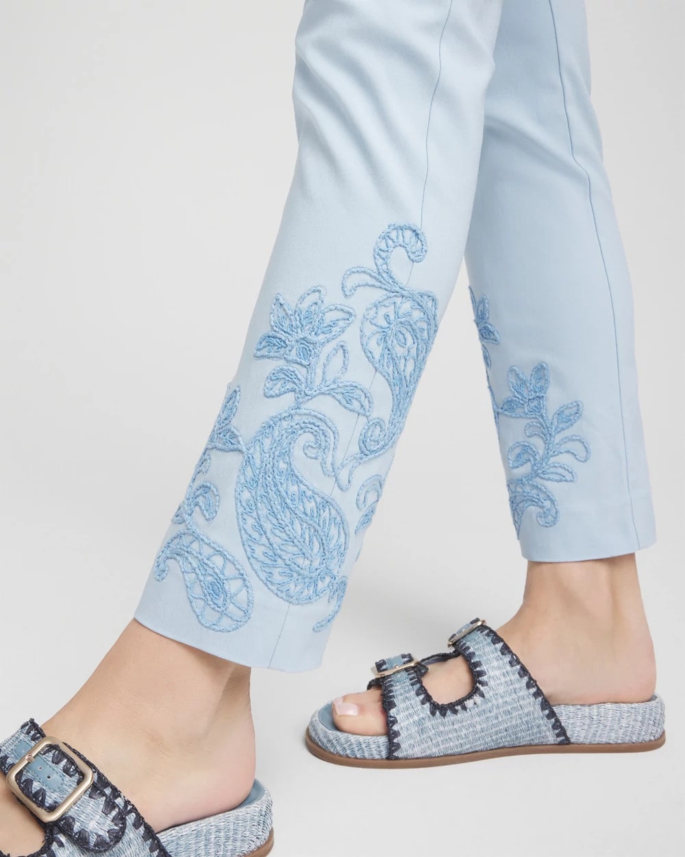 Chico's Brigitte™ Embroidered Ankle Pants CRYSTAL SPRINGS