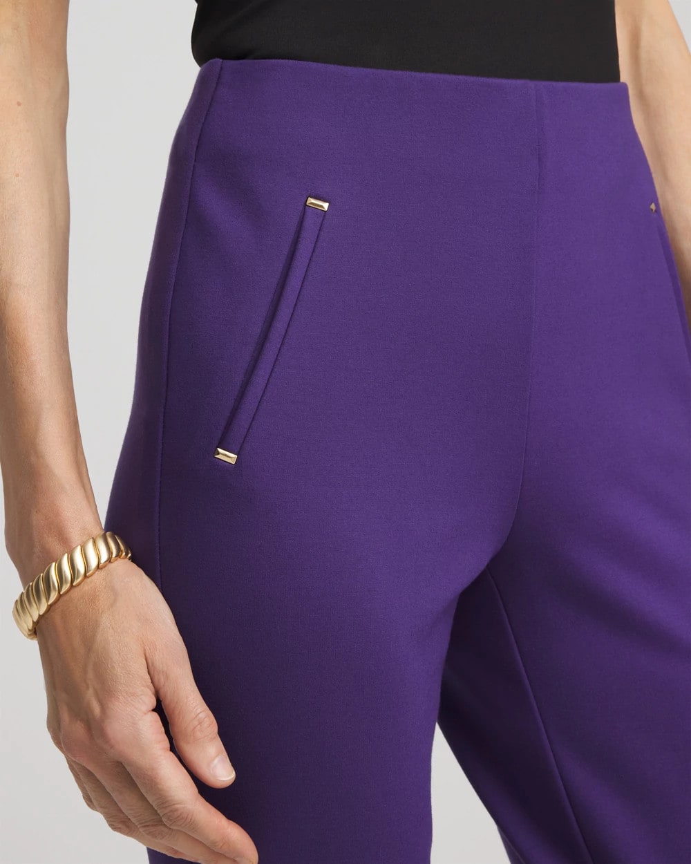 Chico's Juliet Slim Trim Detail Ankle Pants PURPLE ELIXIR