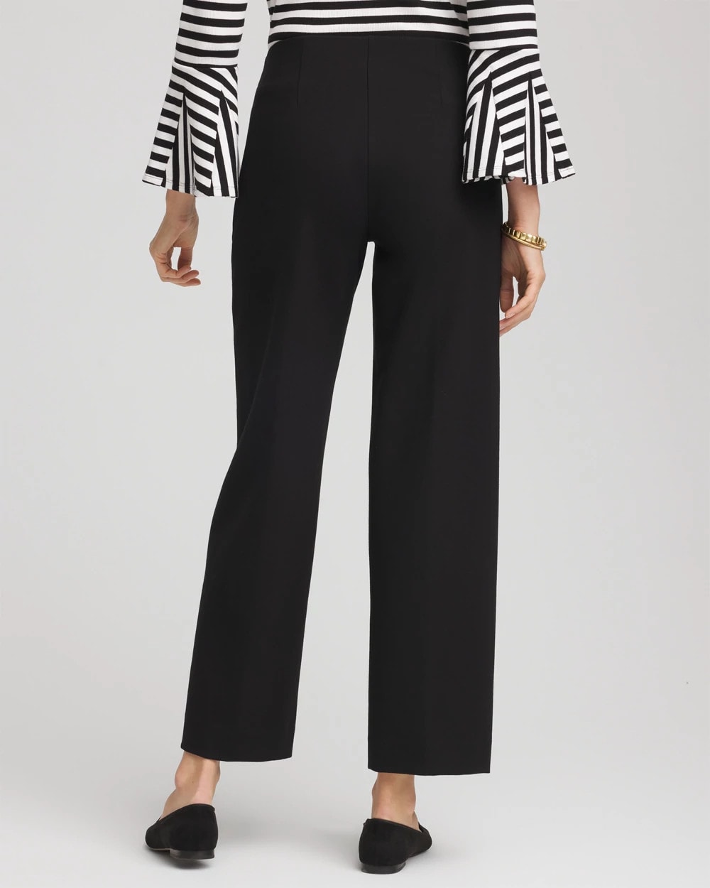 Chico's Juliet Slim Wide-Leg Cropped Pants BLACK