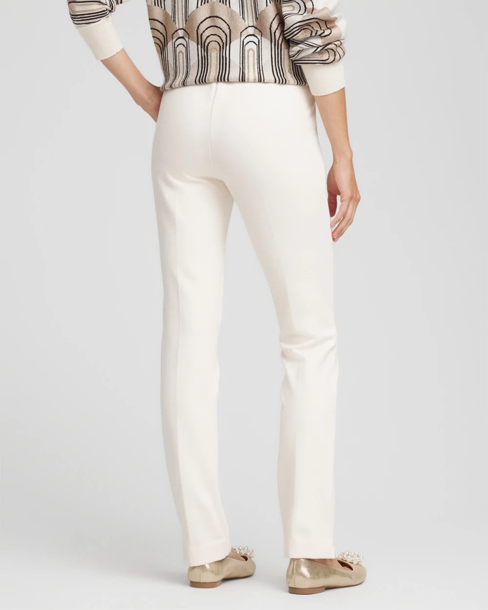 Chico's Juliet Slim Trim Detail Pants ENGLISH CREAM