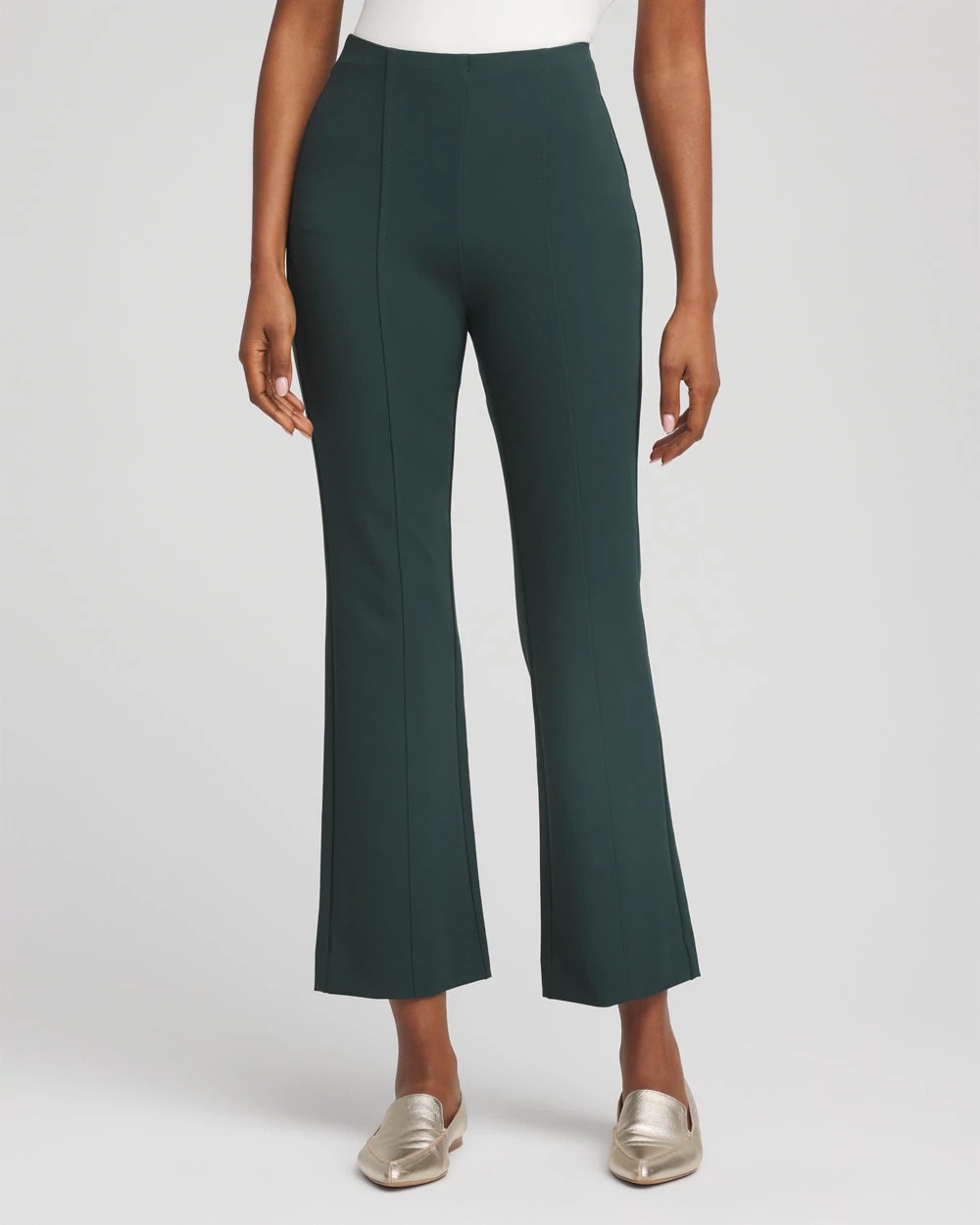 Chico's Lightweight Juliet Flared Ankle Pants DARKEST SPRUCE