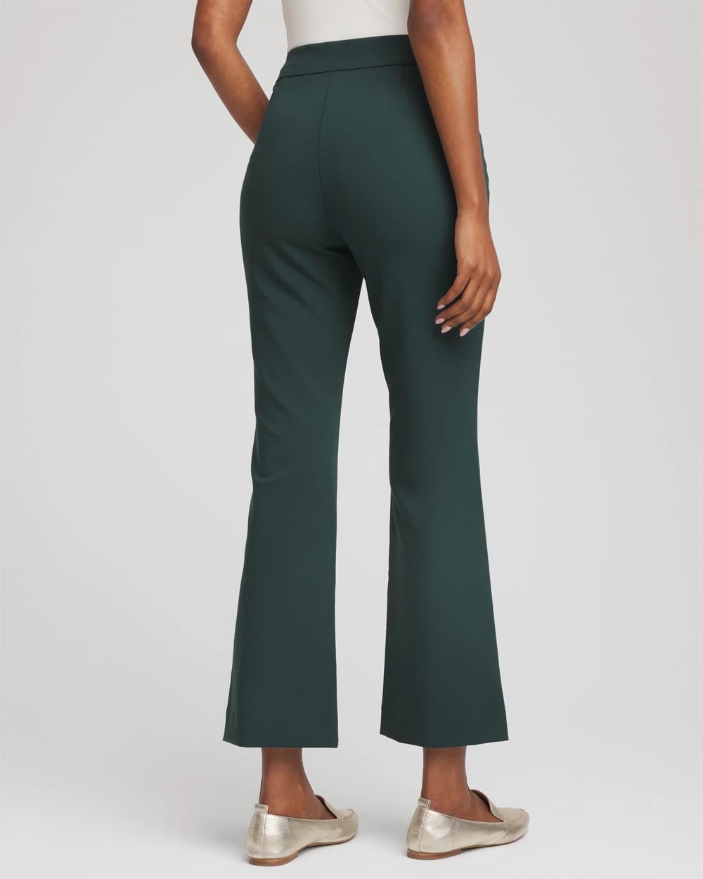 Chico's Lightweight Juliet Flared Ankle Pants DARKEST SPRUCE
