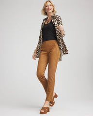 Chico's Faux Suede Juliet Slim Ankle Pants BURNT SIENNA