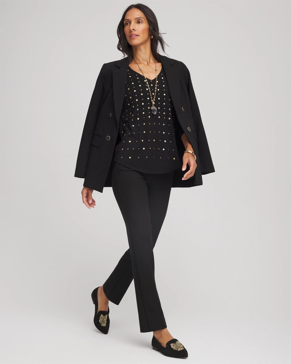 Chico's Lightweight Juliet Straight Ankle Pants BLACK