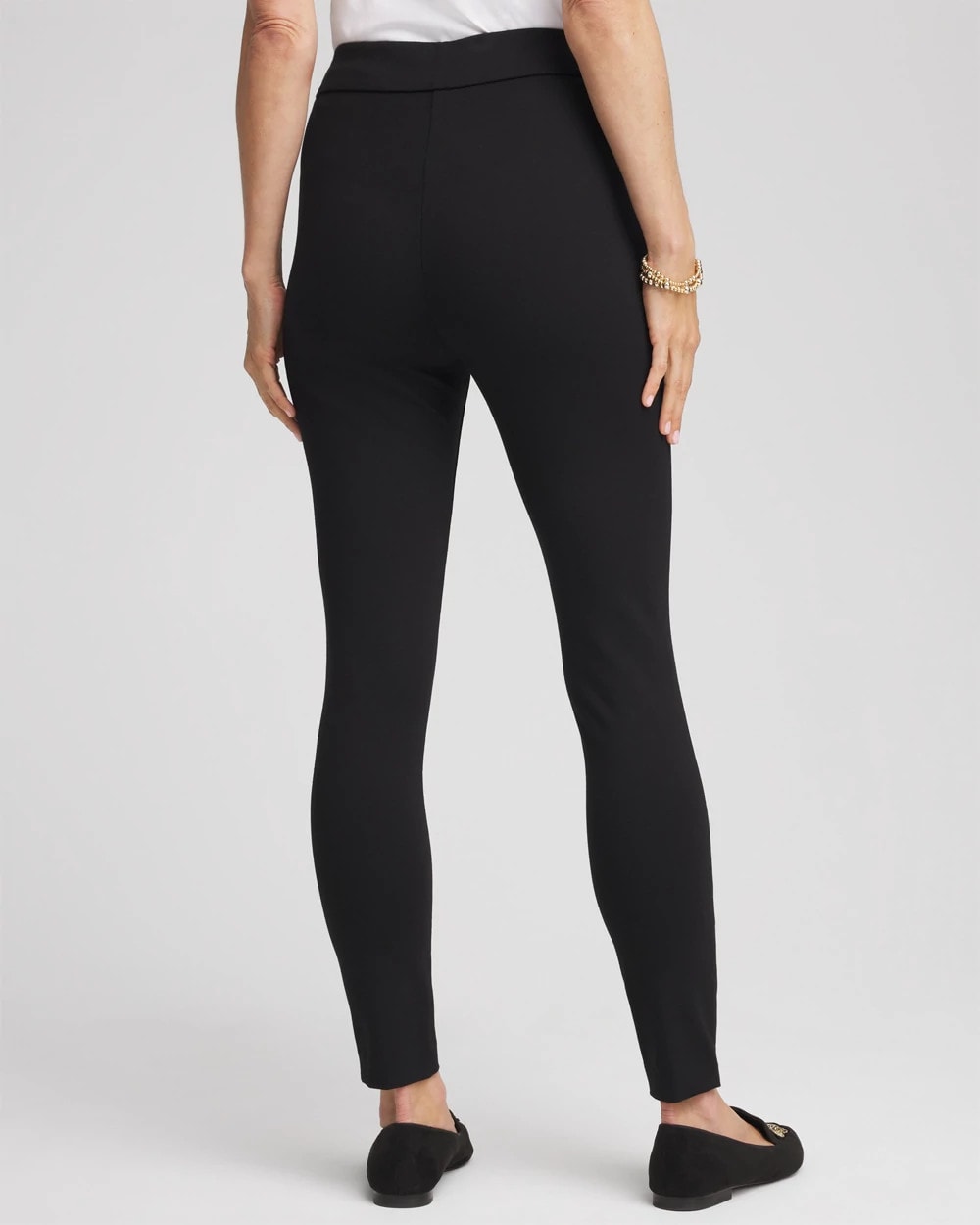 Chico's Juliet Slim Zip-Ankle Leggings BLACK