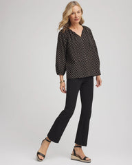 Chico's Lightweight Juliet Flared Ankle Pants BLACK