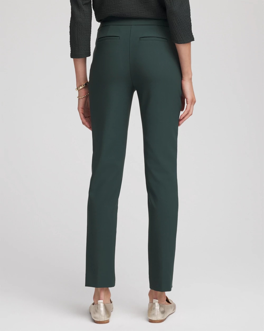 Chico's Lightweight Juliet Straight Ankle Pants DARKEST SPRUCE
