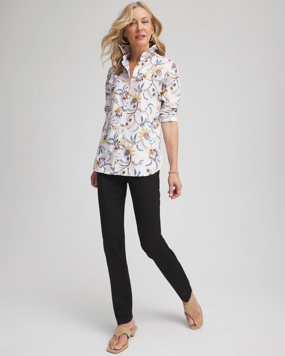 Chico's Juliet Slim Trim Detail Pants BLACK