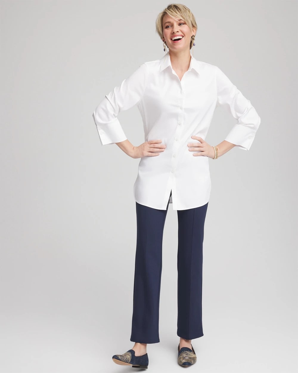 Chico's Juliet Straight Ankle Pants PASSPORT BLUE