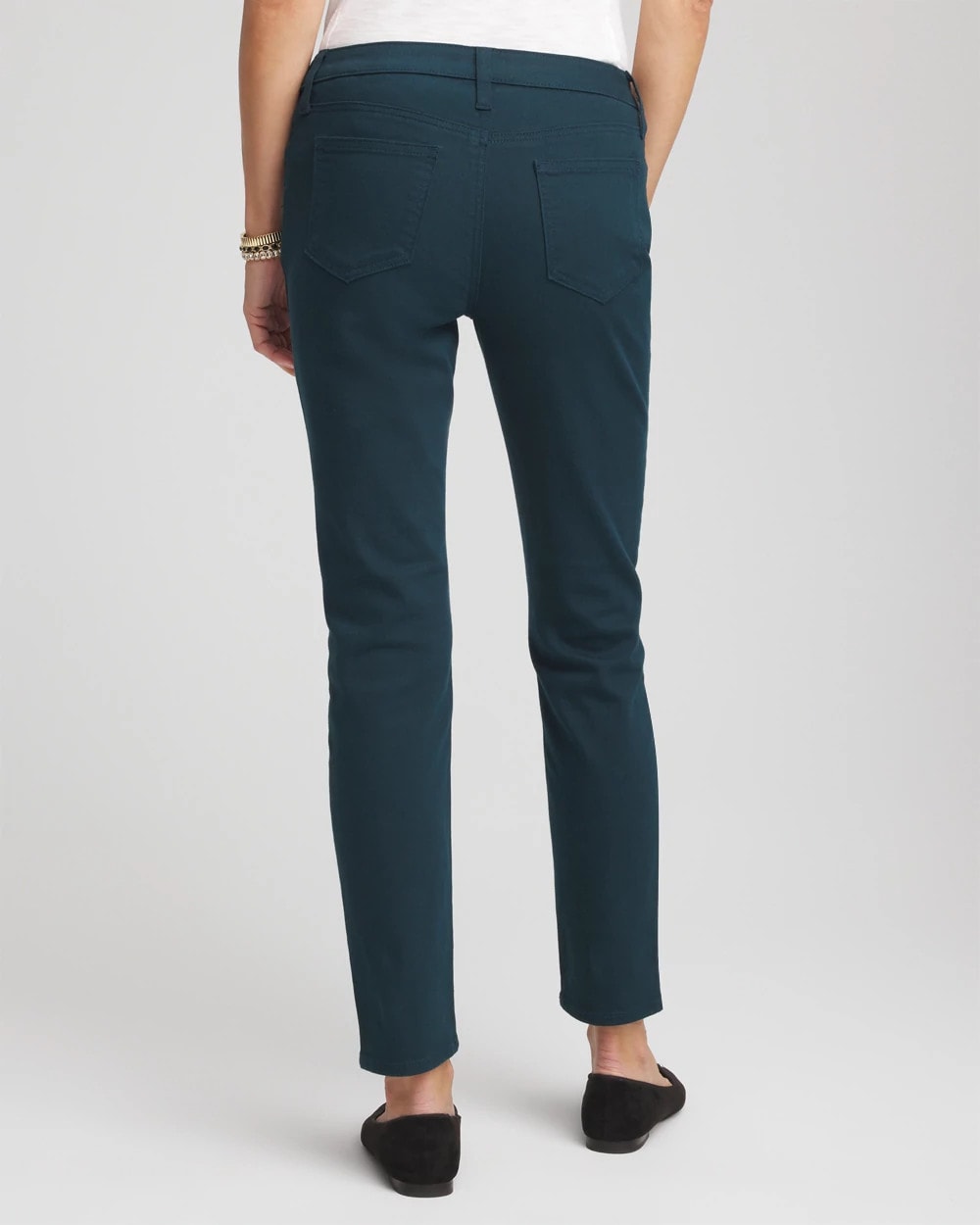 Chico's Girlfriend Slim Ankle Jeans TEAL SHADOW