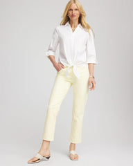 Chico's Girlfriend Cropped Jeans PANNA COTTA