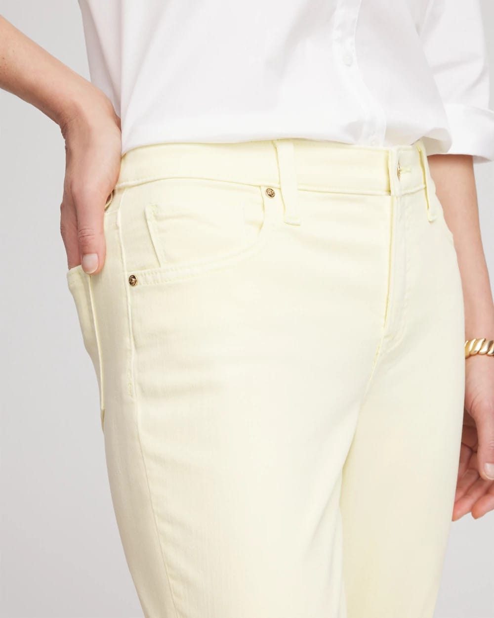 Chico's Girlfriend Cropped Jeans PANNA COTTA