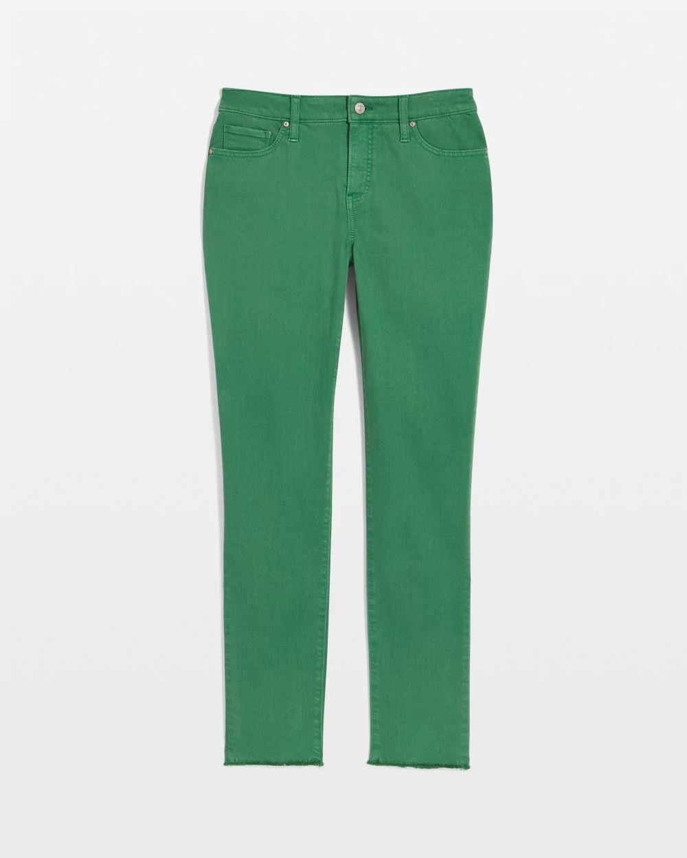 Chico's Girlfriend Fray Hem Ankle Jeans JARDIN GREEN