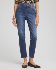 Chico's Girlfriend Slim Cropped Jeans MARIA INDIGO