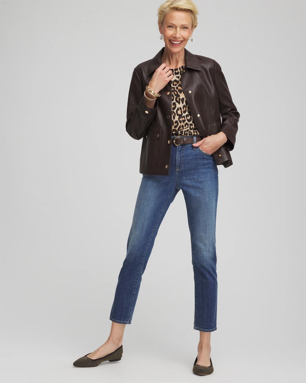 Chico's Girlfriend Slim Cropped Jeans MARIA INDIGO