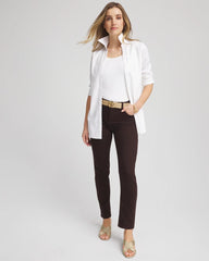 Chico's Girlfriend Slim Ankle Jeans COCOA BEAN