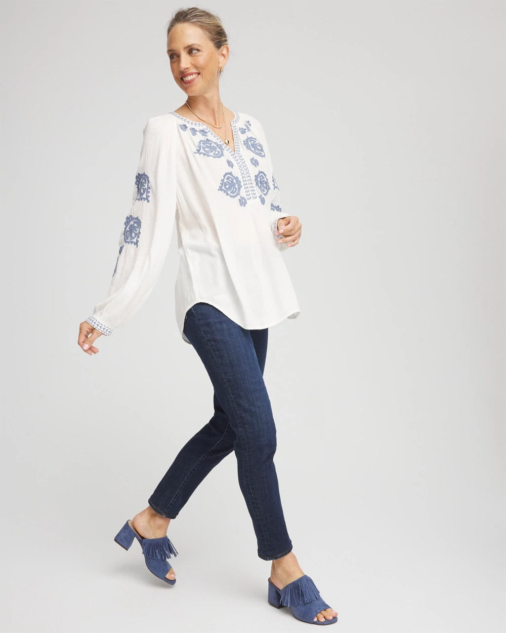 Chico's Girlfriend Slim Ankle Jeans DARK SAPPHIRE INDIGO