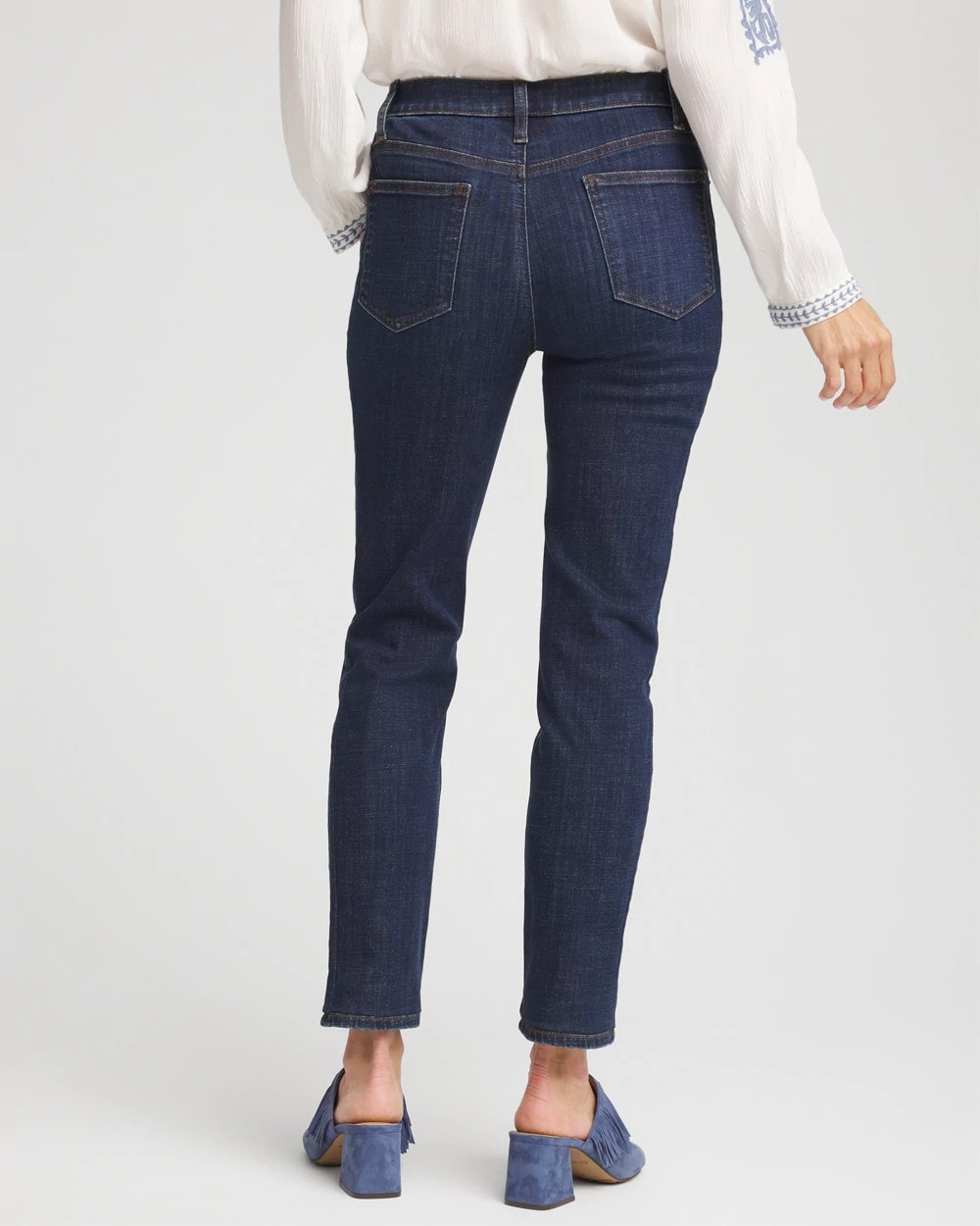 Chico's Girlfriend Slim Ankle Jeans DARK SAPPHIRE INDIGO