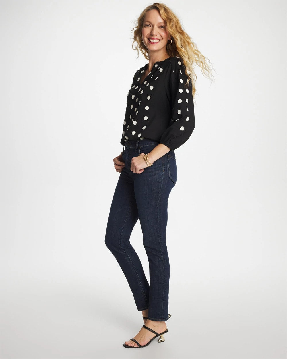 Chico's Girlfriend Slim Ankle Jeans DARK SAPPHIRE INDIGO