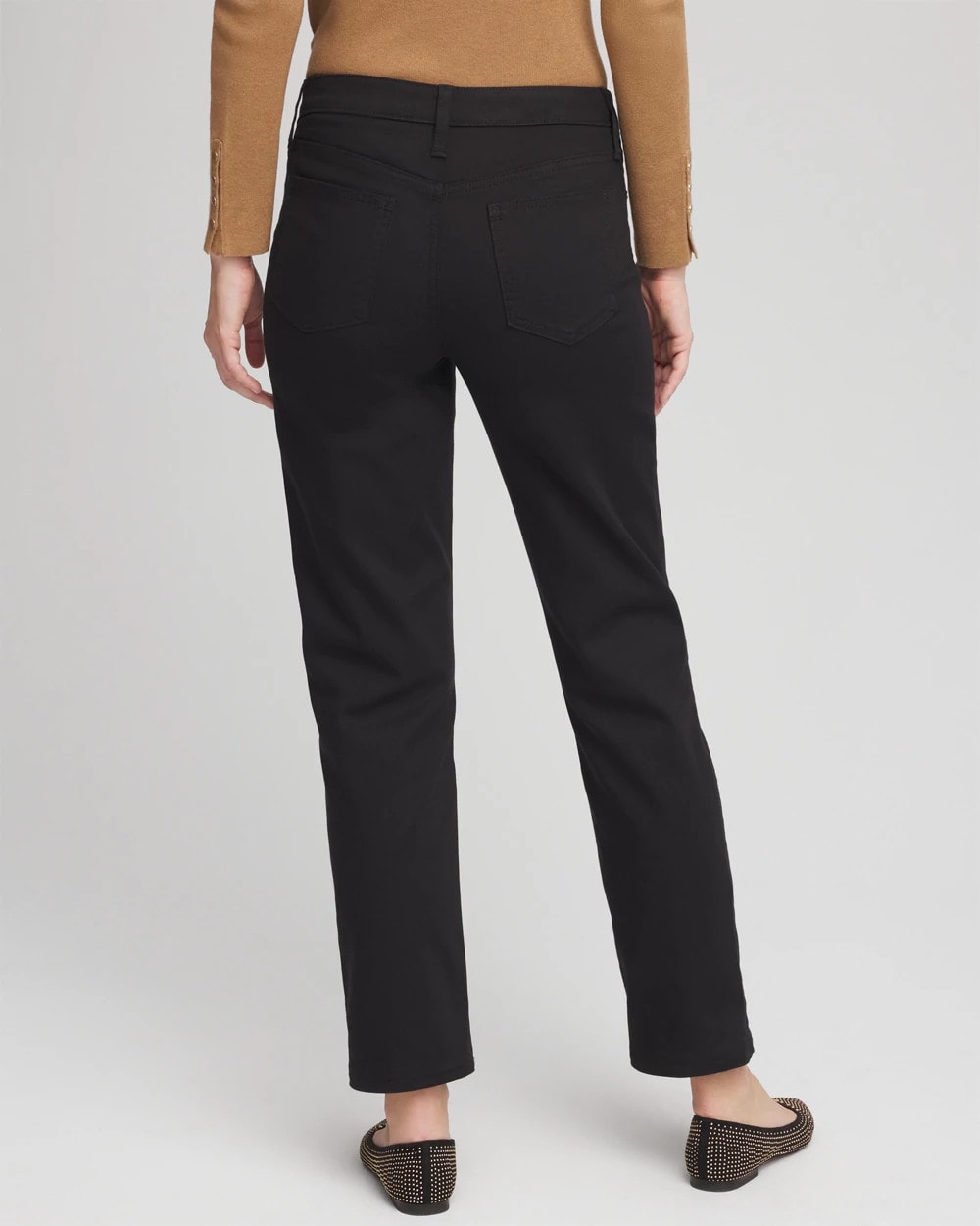 Chico's Girlfriend Straight Ankle Jeans BLACK