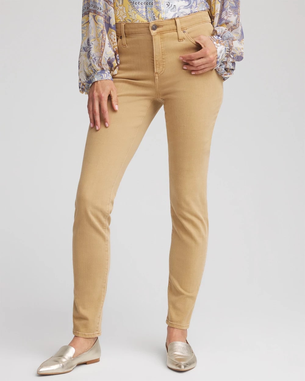 Chico's Girlfriend Slim Ankle Jeans CAFE AROMA