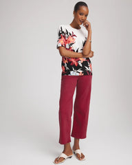 Chico's Girlfriend Cropped Wide-Leg Jean RUSSET RED